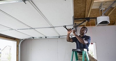 Garage door motor installation